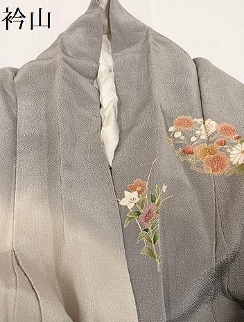 平和屋着物●訪問着 草花文 暈し染め 鬼しぼ縮緬 正絹 逸品 AABH3133ph