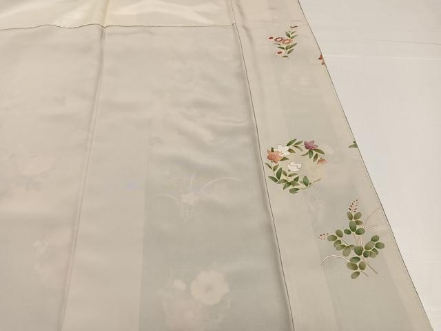 平和屋着物●訪問着 草花文 暈し染め 鬼しぼ縮緬 正絹 逸品 AABH3133ph