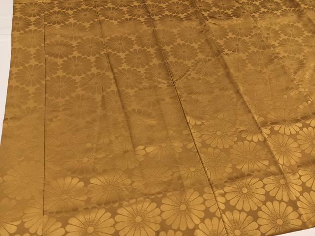平和屋着物●振袖用長襦袢 無双仕立て 花地紋 黄橡色 洗える着物 AABH3140ph