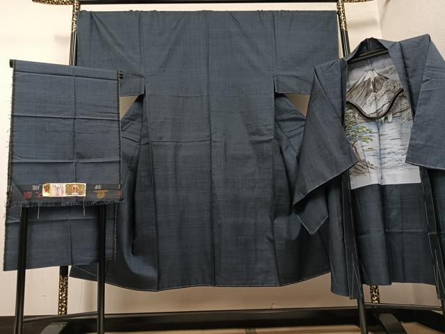 平和屋着物●男性 本場大島紬 アンサンブル 100亀甲 総詰め 証紙付き 正絹 逸品 未使用 AABH3145ph
