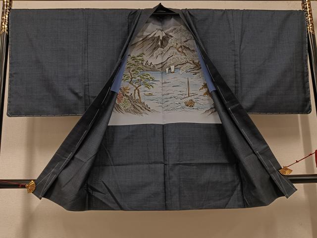 平和屋着物●男性 本場大島紬 アンサンブル 100亀甲 総詰め 証紙付き 正絹 逸品 未使用 AABH3145ph