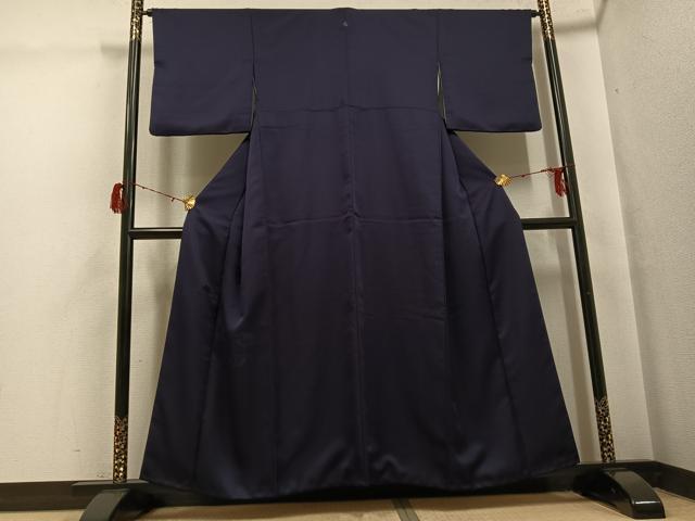 平和屋着物●豪華色留袖 流水花文 色無地 紫黒色 正絹 逸品 AABH3151ph