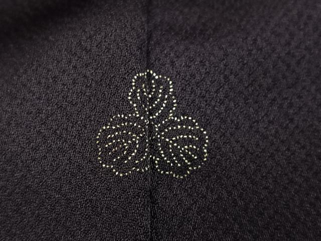 平和屋着物●豪華色留袖 流水花文 色無地 紫黒色 正絹 逸品 AABH3151ph