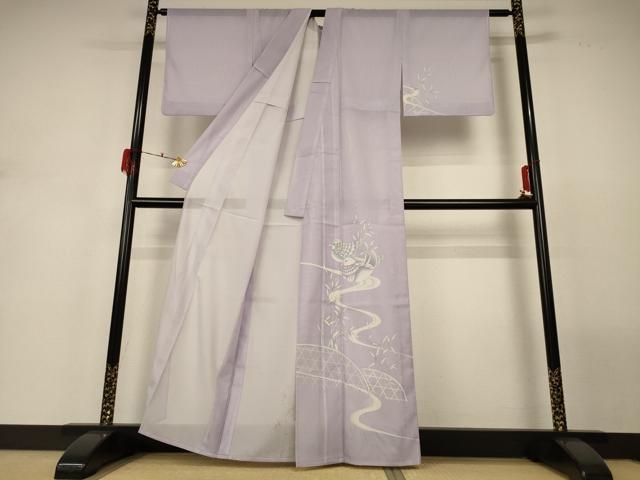 平和屋着物*夏物 訪問着 絽 鴛鴦文 洗える着物 AABH3185jd