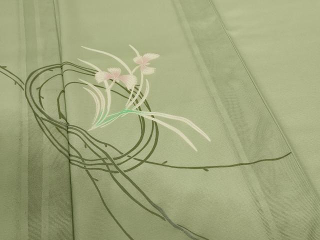 平和屋着物*夏物 訪問着 絽 草花文 暈し染め 洗える着物 AABH3195jd