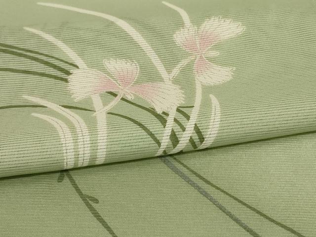 平和屋着物*夏物 訪問着 絽 草花文 暈し染め 洗える着物 AABH3195jd