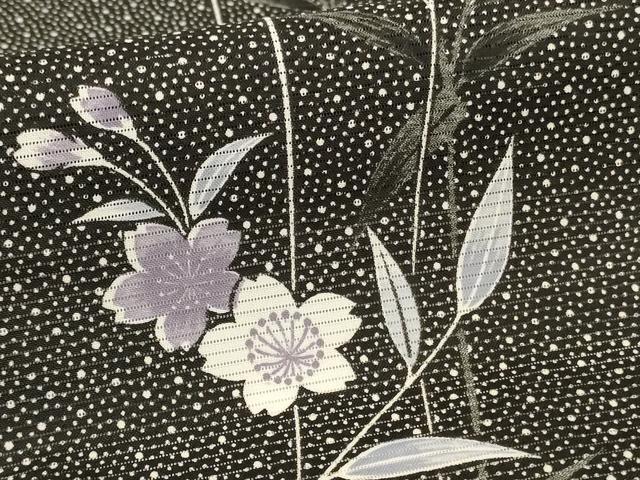 平和屋着物*夏物 小紋 絽 草花文 洗える着物 AABH3216jd