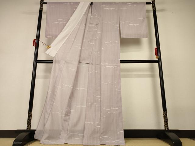 平和屋着物*夏物 小紋 絽 芝文 洗える着物 AABH3217jd