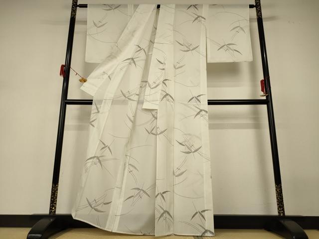 平和屋着物*夏物 小紋 絽 舞葉文 洗える着物 AABH3218jd