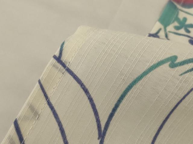 平和屋着物∴夏物 浴衣 草花文 洗える着物 逸品 AABH3229jd