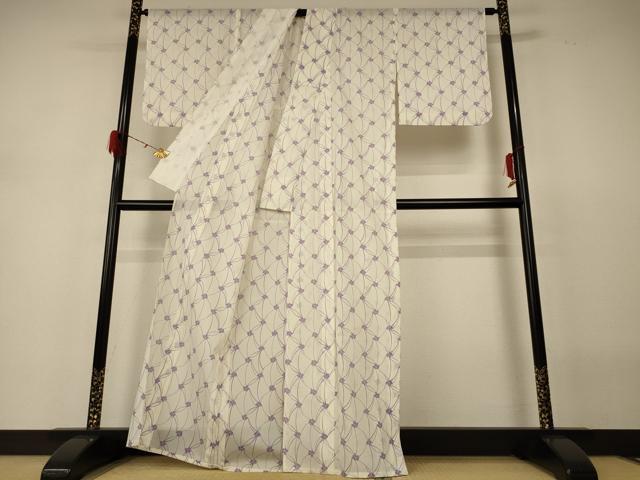 平和屋着物*夏物 小紋 絽 花格子 洗える着物 AABH3237jd