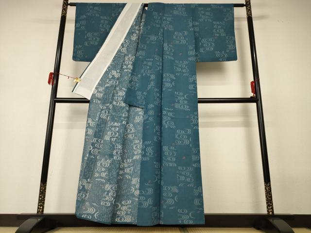 平和屋着物*夏物 小紋 流水文 正絹 逸品 AABH3248jd