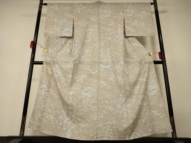 平和屋着物*夏物 小紋 絽 風景草花文 三越扱い さんび謹製 洗える着物 AABH3254jd