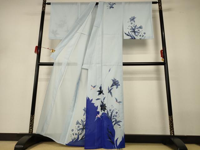 平和屋着物*夏物 訪問着 絽 花鳥文 洗える着物 AABH3257jd