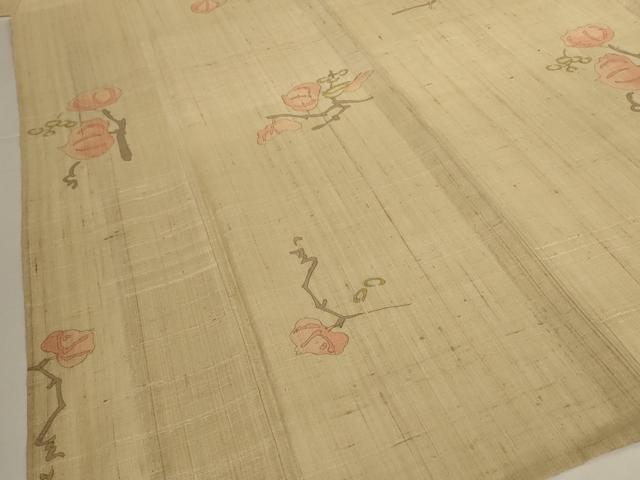 平和屋着物*夏物 生紬 枝花文 正絹 逸品 AABH3259jd