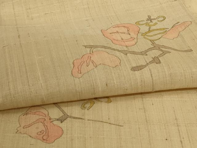 平和屋着物*夏物 生紬 枝花文 正絹 逸品 AABH3259jd