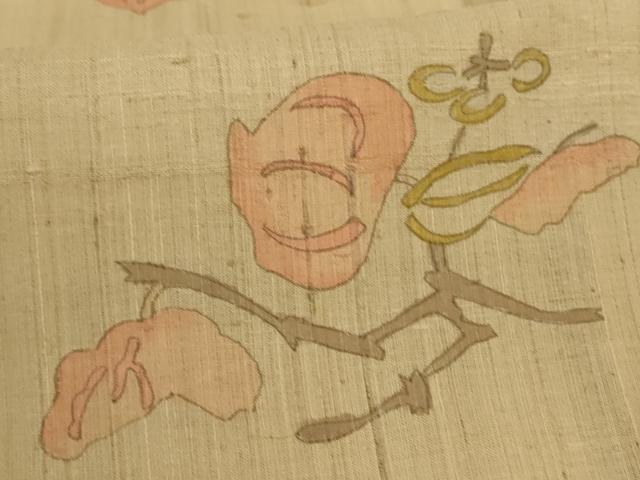 平和屋着物*夏物 生紬 枝花文 正絹 逸品 AABH3259jd
