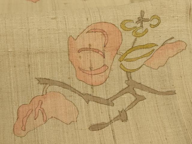 平和屋着物*夏物 生紬 枝花文 正絹 逸品 AABH3259jd
