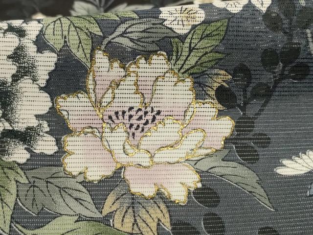 平和屋着物*夏物 訪問着 絽 草花文 洗える着物 AABH3262jd