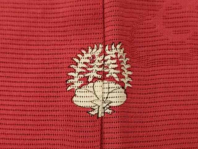 平和屋着物*夏物 色無地 絽 流水花文紗 紅海老茶色 正絹 逸品 AABH3273jd
