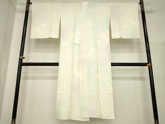 平和屋着物●長襦袢 袷 舞梅地紋 暈し染め さが美扱い 正絹 逸品 未使用 AABH3284ck