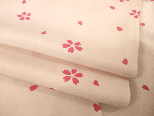 平和屋着物●長襦袢 無双仕立て 舞桜 正絹 逸品 未使用 AABH3285ck
