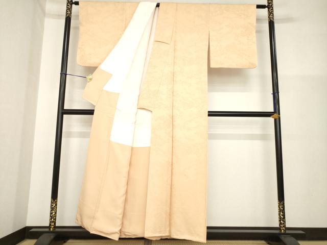 平和屋着物●上質な色無地 遠山樹林地紋 伽羅色 正絹 逸品 AABH3287ck