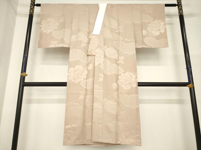 平和屋着物●長襦袢 無双仕立て 雲重ね地紋 正絹 逸品 未使用 AABH3288ck