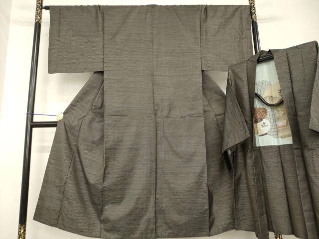 平和屋着物●男性 本場大島紬 アンサンブル 亀甲絣 正絹 逸品 AABH3298ck