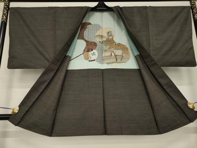 平和屋着物●男性 本場大島紬 アンサンブル 亀甲絣 正絹 逸品 AABH3298ck