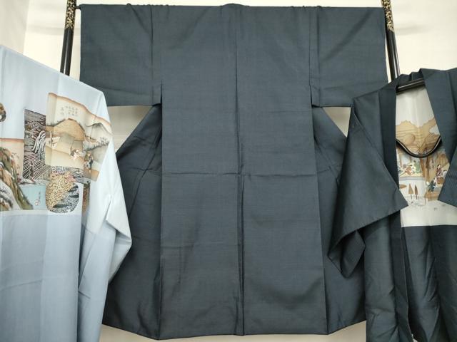 平和屋着物●男性 本場大島紬 アンサンブル 長襦袢(袷)セット 100亀甲 総詰め 正絹 逸品 AABH3299ck