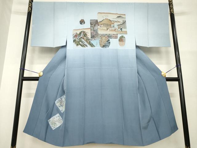 平和屋着物●男性 本場大島紬 アンサンブル 長襦袢(袷)セット 100亀甲 総詰め 正絹 逸品 AABH3299ck