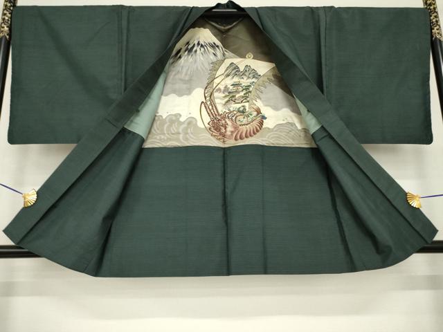 平和屋着物●男性 本場大島紬 アンサンブル 亀甲絣 正絹 逸品 AABH3301ck
