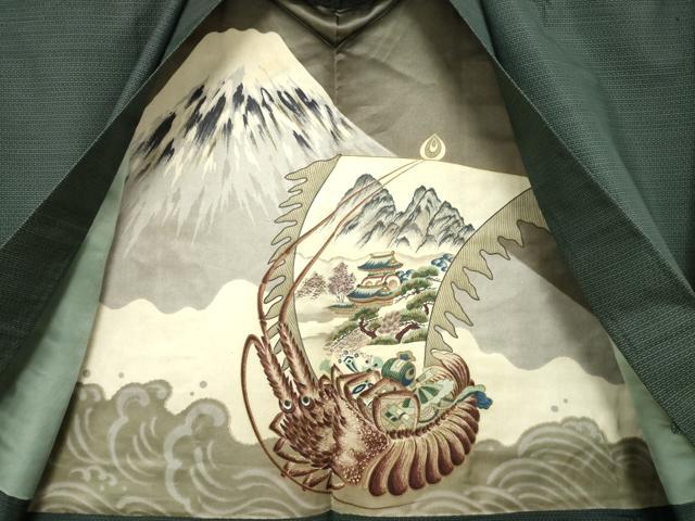 平和屋着物●男性 本場大島紬 アンサンブル 亀甲絣 正絹 逸品 AABH3301ck