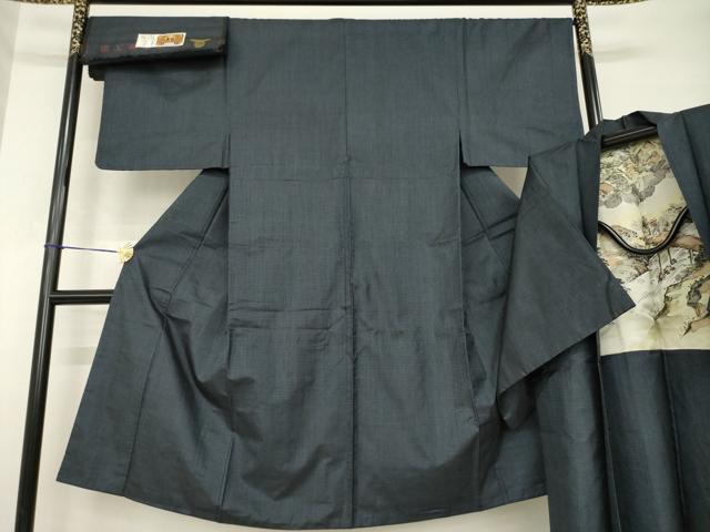 平和屋着物●男性 本場大島紬 アンサンブル 手織 100亀甲 総詰め 証紙付き 正絹 逸品 AABH3303ck
