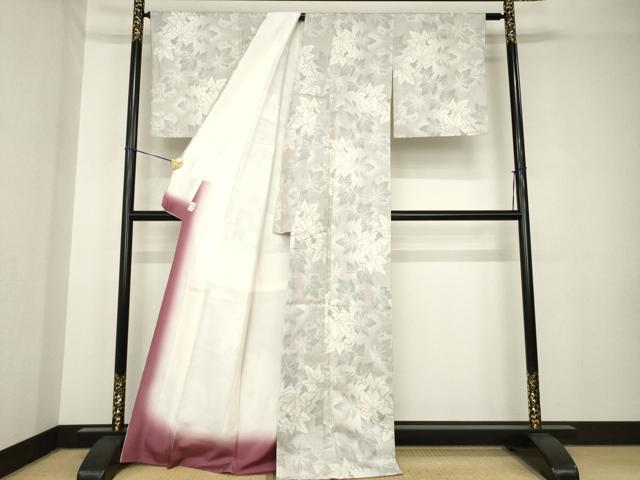 平和屋着物●本場大島紬 白大島 カタス7マルキ 蔦草文 鈴乃屋扱い 正絹 逸品 AABH3325ck