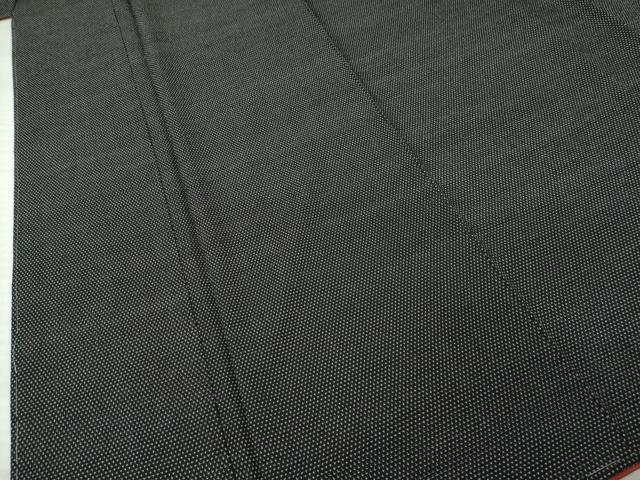 平和屋着物●本塩沢 蚊絣 黒地 正絹 逸品 未使用 AABH3328ck