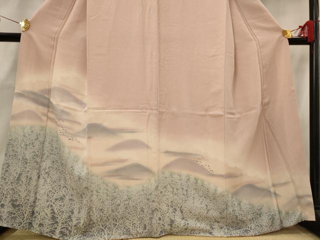 平和屋着物■訪問着 遠山飛鶴文 暈し染め 三越扱い 正絹 逸品 AABH3374st