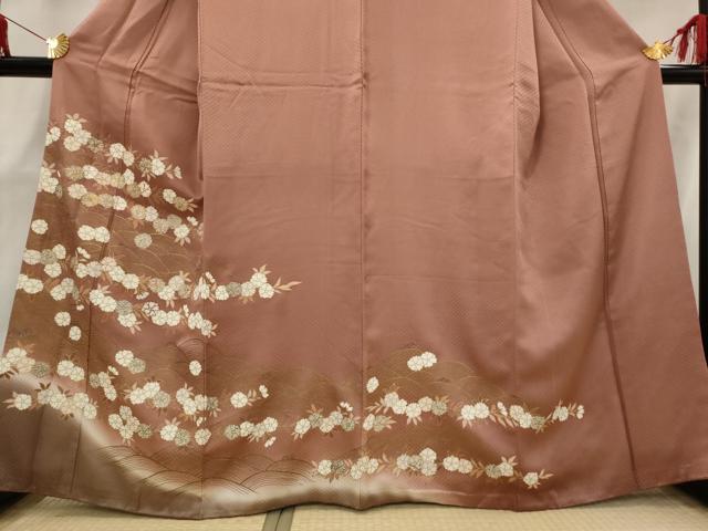 平和屋着物■豪華色留袖 駒刺繍 流水花文 暈し染め 金彩 正絹 逸品 AABH3378st