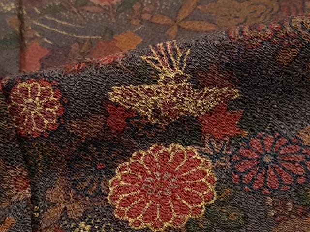 平和屋着物■上質な小紋 花鳥文 金彩 正絹 逸品 AABH3388st
