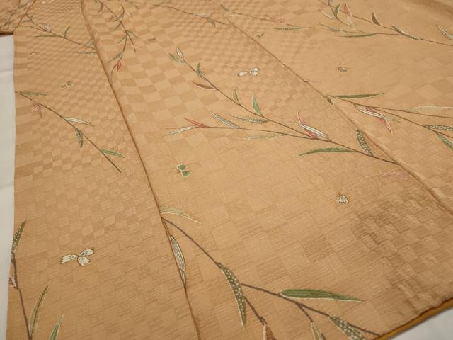平和屋着物■上質な小紋 草葉文 金彩 正絹 逸品 AABH3389st