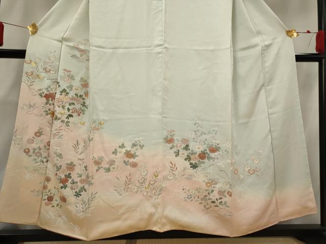 平和屋着物■訪問着 草花文 暈し染め 金彩 正絹 逸品 AABH3391st