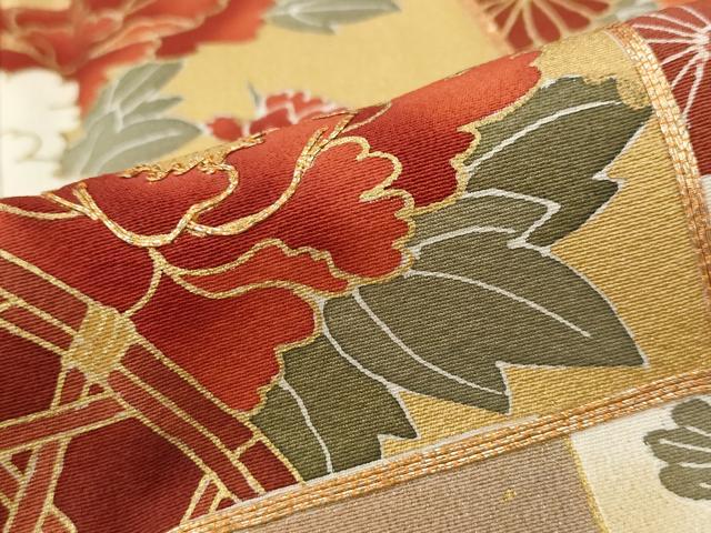 平和屋着物■豪華黒留袖 駒刺繍 色紙花文 暈し染め 金彩 正絹 逸品 AABH3395st