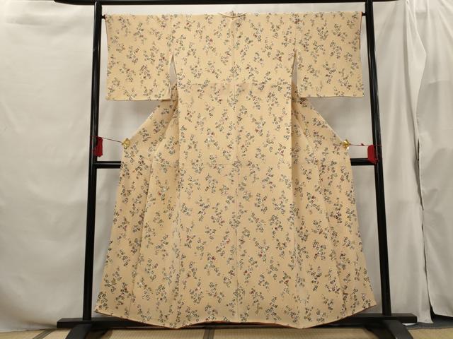 平和屋着物■上質な小紋 草花文 正絹 逸品 AABH3401st