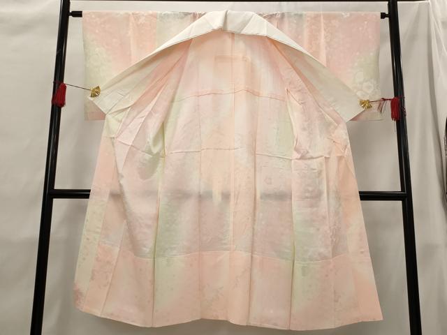 平和屋着物■長襦袢 無双仕立て 草花地紋 暈し染め 正絹 逸品 AABH3419st