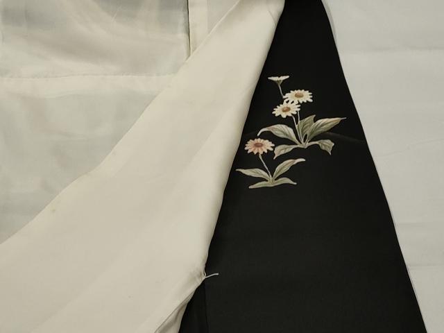 平和屋着物■豪華黒留袖 刺繍 鳥 金彩 銀糸 正絹 逸品 AABH3422st
