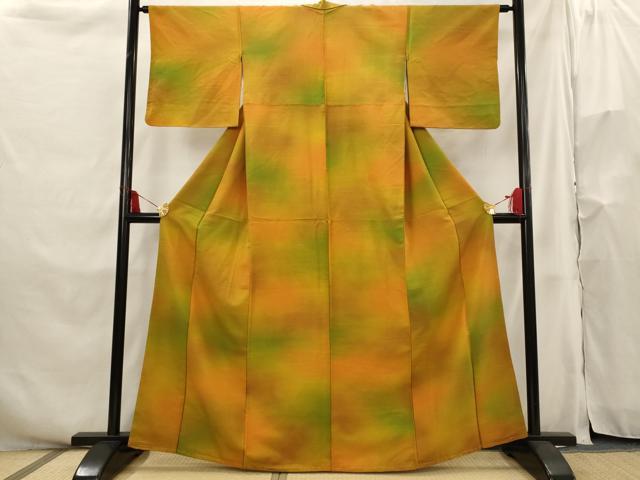 平和屋着物■上質な小紋 紬地 霞文 暈し染め 正絹 逸品 AABH3434st