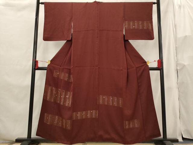 平和屋着物■訪問着 横段花文 金彩 正絹 逸品 AABH3435st