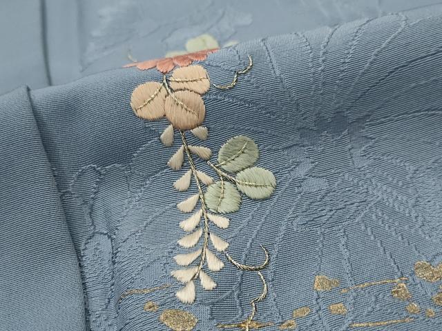 平和屋着物■訪問着 刺繍 舞花文 金糸 金彩 正絹 逸品 AABH3454st