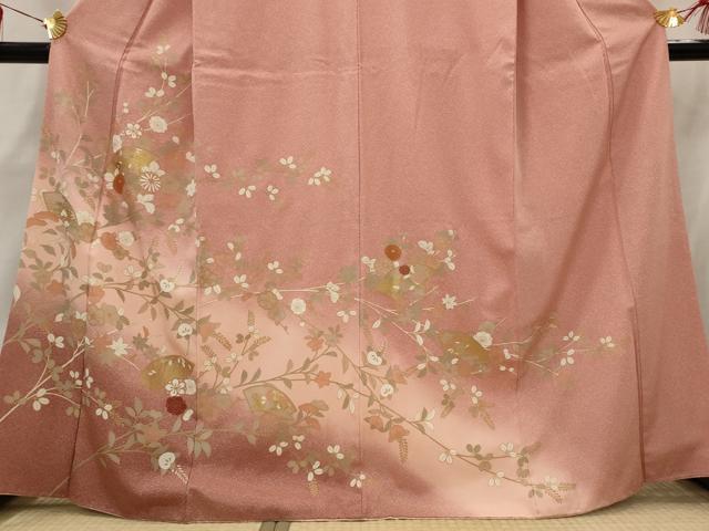 平和屋着物■訪問着 枝花文 暈し染め 金彩 正絹 逸品 AABH3470st